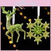 Christmas Tree Scene Decor With Glitter Snowflake Ornaments And Acrylic Material For Holiday Celebrations