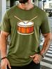 Snare Drum With Drumsticks Unisex Front Print T Shirt Music Instruunisext Cartoon Graphic Tee Casual Short Sleeve Top Drummer Fan Gift