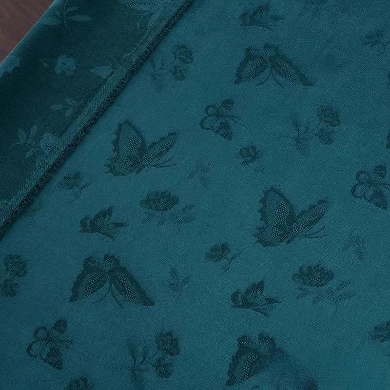 50x148cm Bawełniano-lniana tkanina żakardowa w motyle do szycia DIY sukienki, koszuli, spódnicy, spodni, odzieży, vintage letnia tkanina