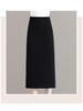 Women's High-Waist Brown Wool Midi Skirt with Slit - Autumn/Winter 2025 Collection