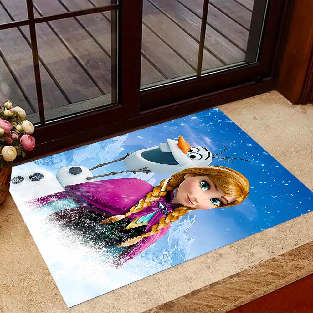 Frozen Olaf Cartoon Theme Non-Slip Rug - Made of Polyester, Suitable for Home Décor, Bedrooms, Living Rooms, Entryways, and Studios.