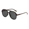 Double Beam Large Frame Polarized Sunglasses Retro Pilot Plain Literary Street Sunglasses