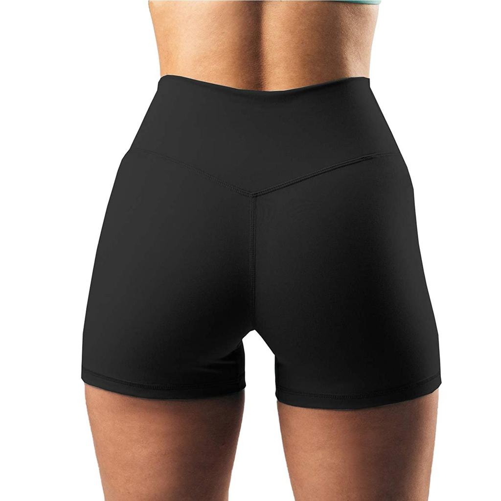 Women's High Waist Print Workout Yoga Shorts Hidden Pockets Athletic Shorts Legs