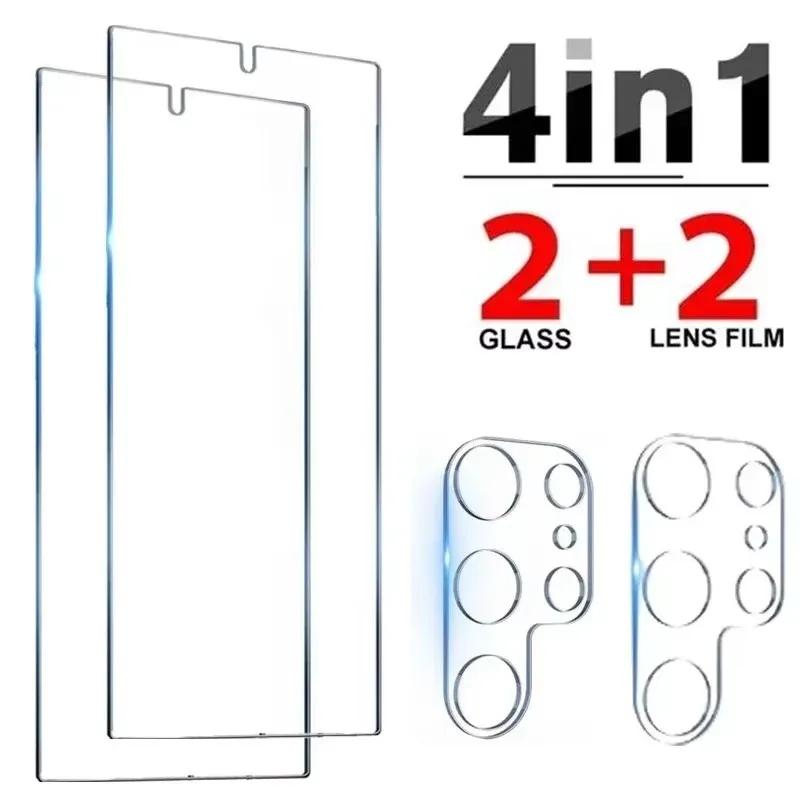 6 In 1 Tempered Glass For Samsung Galaxy S25 S24 Ultra Plus Screen Protector Film Camera Lens Film Anti Scratch Protective Films