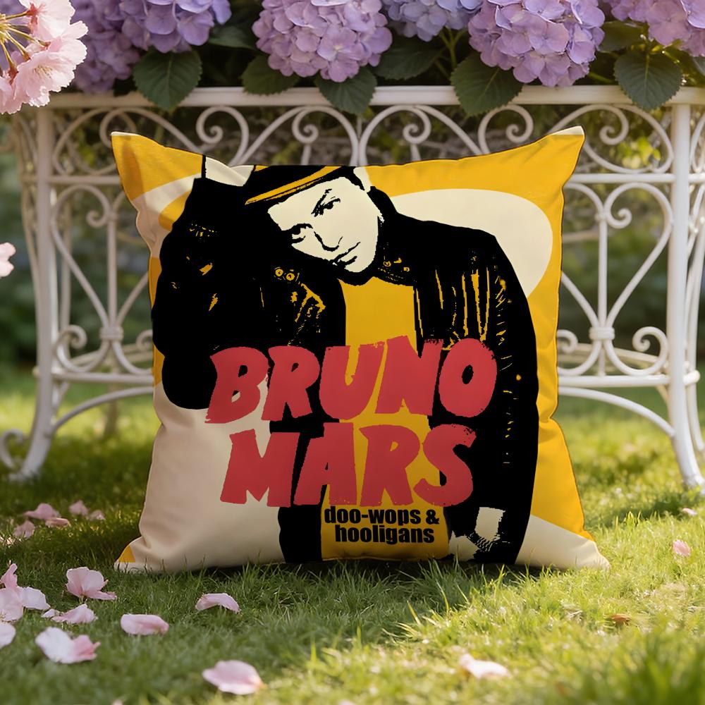 B-Bruno M-mars Singer Cushion Cover Home & Car Dual-Scene Pillow Cover: Reversible for Premium Comfort