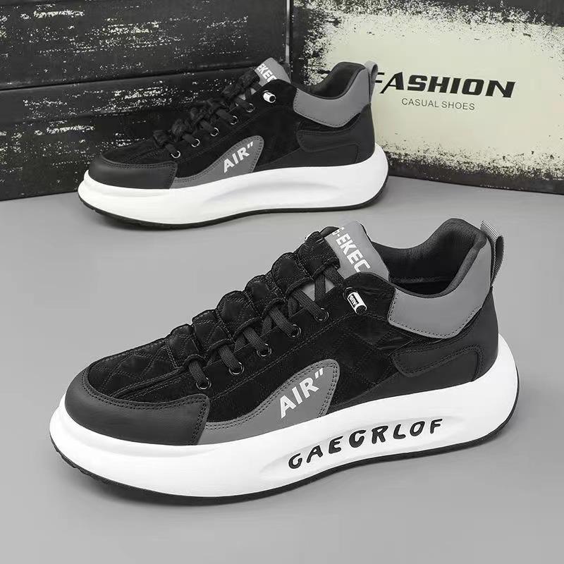 Spring and Summer New Korean Version of Men's Running Sports Shoes Fashionable Platform White Shoes Trendy Casual Versatile Men's Shoes