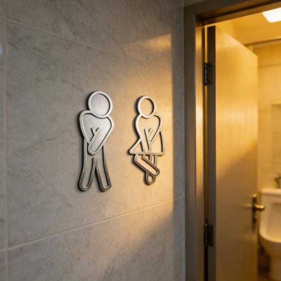 Men Women Bathroom Sign 2D Acrylic Restroom Door Sign Business Restaurant Office Hotel Washroom Wall Gender Identification Signage