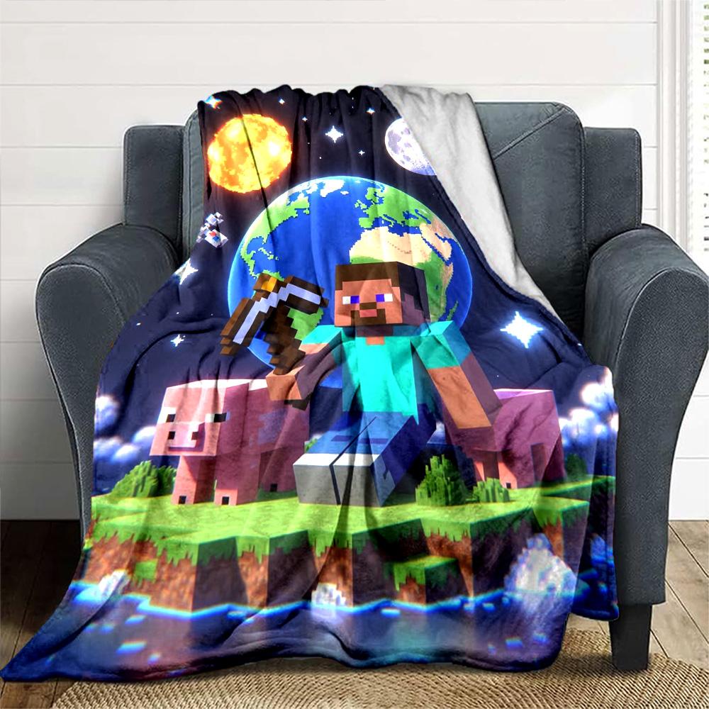 Minecraft Blanket Soft & Cozy Great for Office Chair Picnics Couch All-Season Use Digital Print Ideal Gift for Friends Family Couples Picnic
