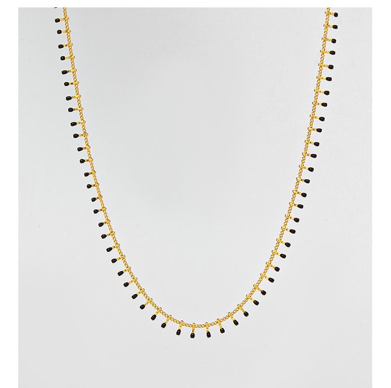 Bohemian Water Drop Enamel Necklace: Simple, Versatile Clavicle Chain for Women