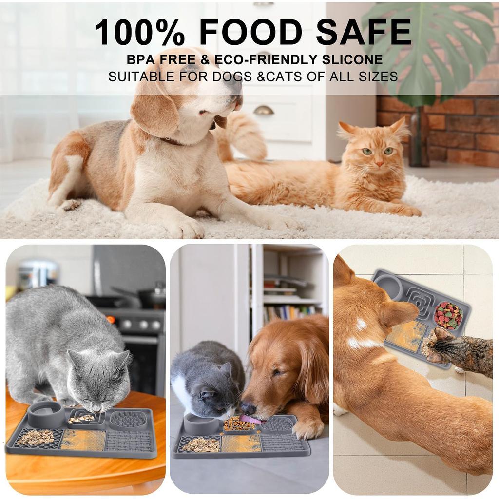 Lick Mat for Dogs, Slow Feeder Licking Mat with Suction Cups for Food and Water, Silicone Feeding Mat Perfect for Anxiety Relief