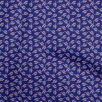 Cotton Flex Blue Fabric Floral Sewing Craft Projects Fabric Prints By Yard 40 Inch