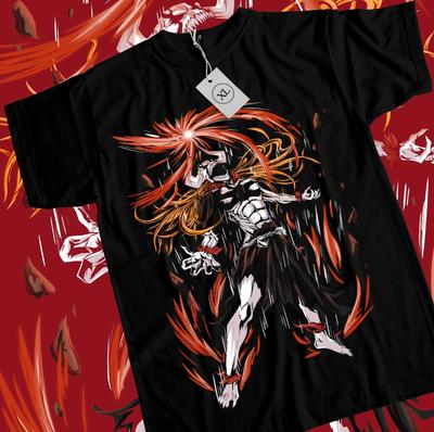 T-shirt Ichigo Kurosaki Bleach Manga Horreur Anime Cadeau T-shirt Hommes et Femmes Été Coton Confortable Lâche Mode Haut
