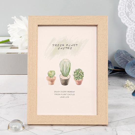 8/10-Inch Wooden Photo Frame High Clarity Glass Back Support Modern Heavy Duty Desktop Picture Display Decorative Frame Home Supplies