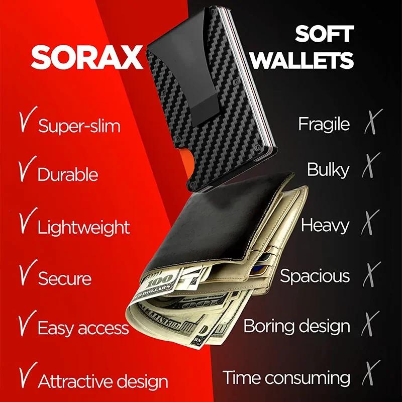 Carbon Fiber Minimalist Slim Wallet Carteira for Men Cartera Tarjetero Hombre RFID Cashback Credit Card Holder Luxury