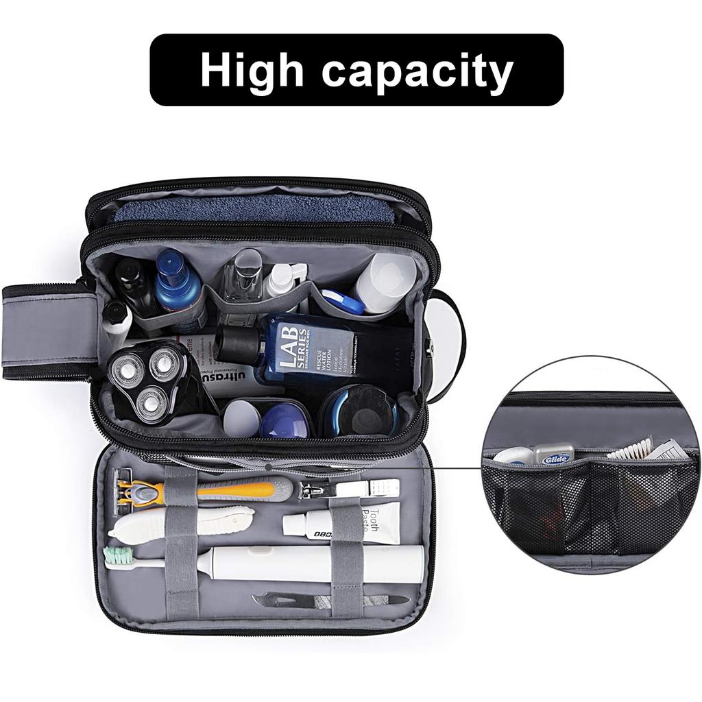 Geantă de toaletă pentru călătorie Organizator de articole de toaletă Kit Dopp Rezistent la apă Geantă de bărbierit pentru articole de toaletă Esențiale pentru cameră de ușă