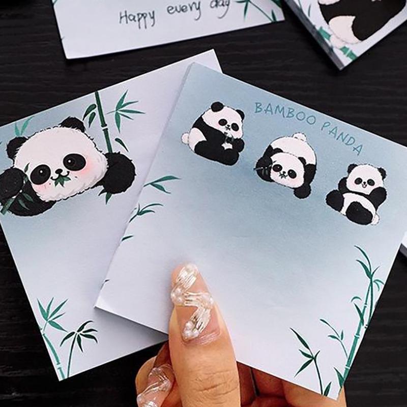 50 Blatt Kawaii Bambus Panda N Mal Haftnotizen Niedliche Cartoon Haftnotizen Tragbarer Notizblock Schulbürobedarf Geschenke