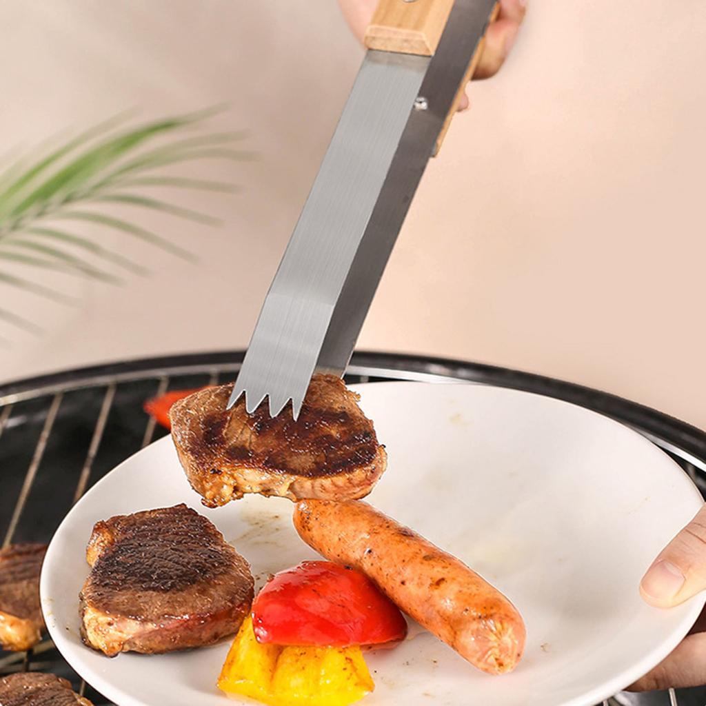 Wooden Handle BBQ Tool Set Grill Utensils Outdoor Camping Grilling Tools Stainless Steel BBQ Grill Accessories