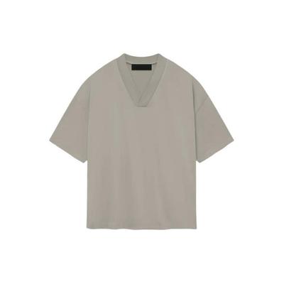 Essentials V Neck T-Shirt Seal Men Tops Grey 125SP244215F