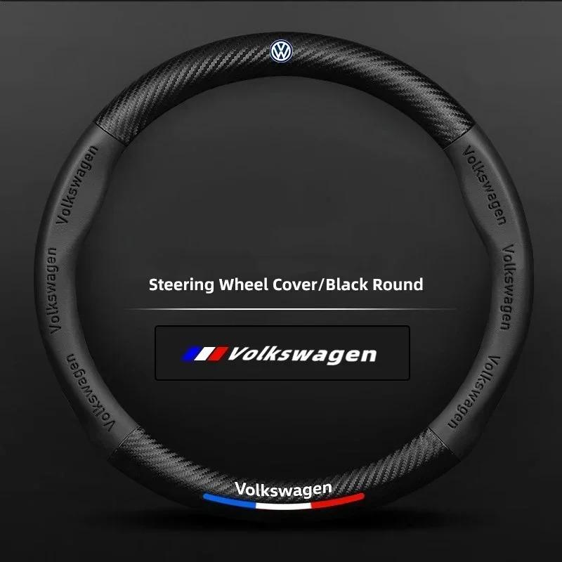 Car Steering Wheel Cover Anti Slip Carbon Fibre Steer Handle Caps For VW GTI Polo Golf Passat Tiguan Arteon Touareg Taigo Caddy