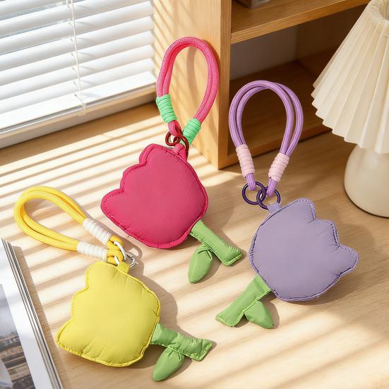 Tulip Earbuds Case Cover Soft Protective Earbud Pouch Shockproof Storage Bag Cute Flower Pouch for Wireless Earbuds Case