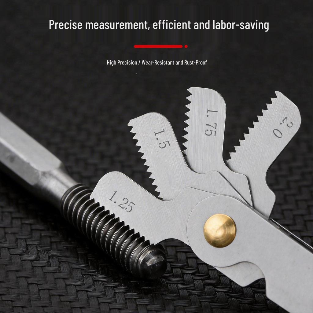 Integrated Thread Gauge: 55° British, 60° Metric, Metric-British, American Tooth Gauge.