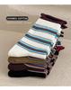 Meilade Autumn 2025 Striped Double Ribbed Socks for Women & Kids - 4 Pack