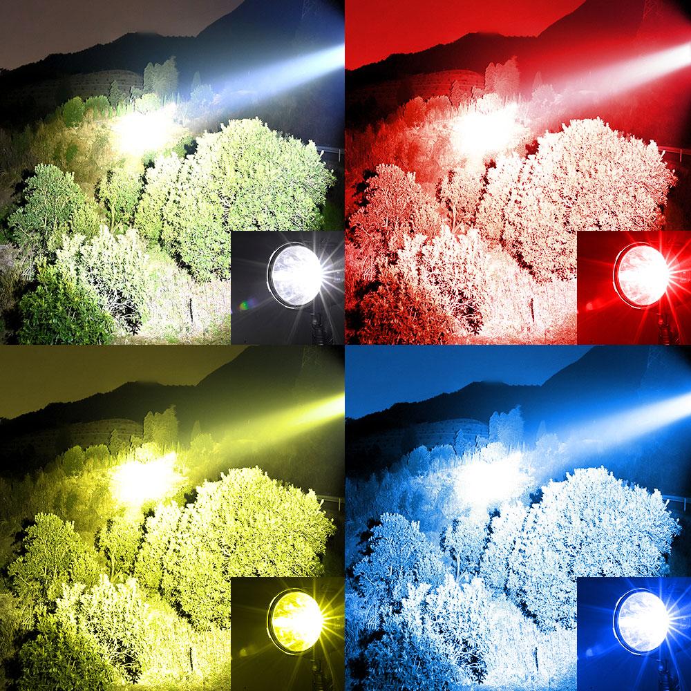 P50 Portable Handheld Led Flashlight Searchlight Spotlights With COB Light Solar Panel Type-C Charging Torch for Hunt,Outdoors