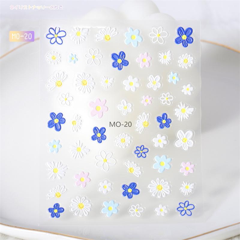 3D Reliefblumen Nagelsticker Kleines Muster Nagelkunst Aufkleber Laser Schmetterling Zubehör Klebeaufkleber DIY Dekorationsaufkleber