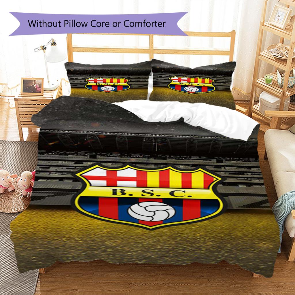 Set Biancheria da Letto con Fantasia Barcelona SC Copripiumino Federa Decorazione Casa Regalo (1 * copripiumino + 2 * federa, senza nucleo)