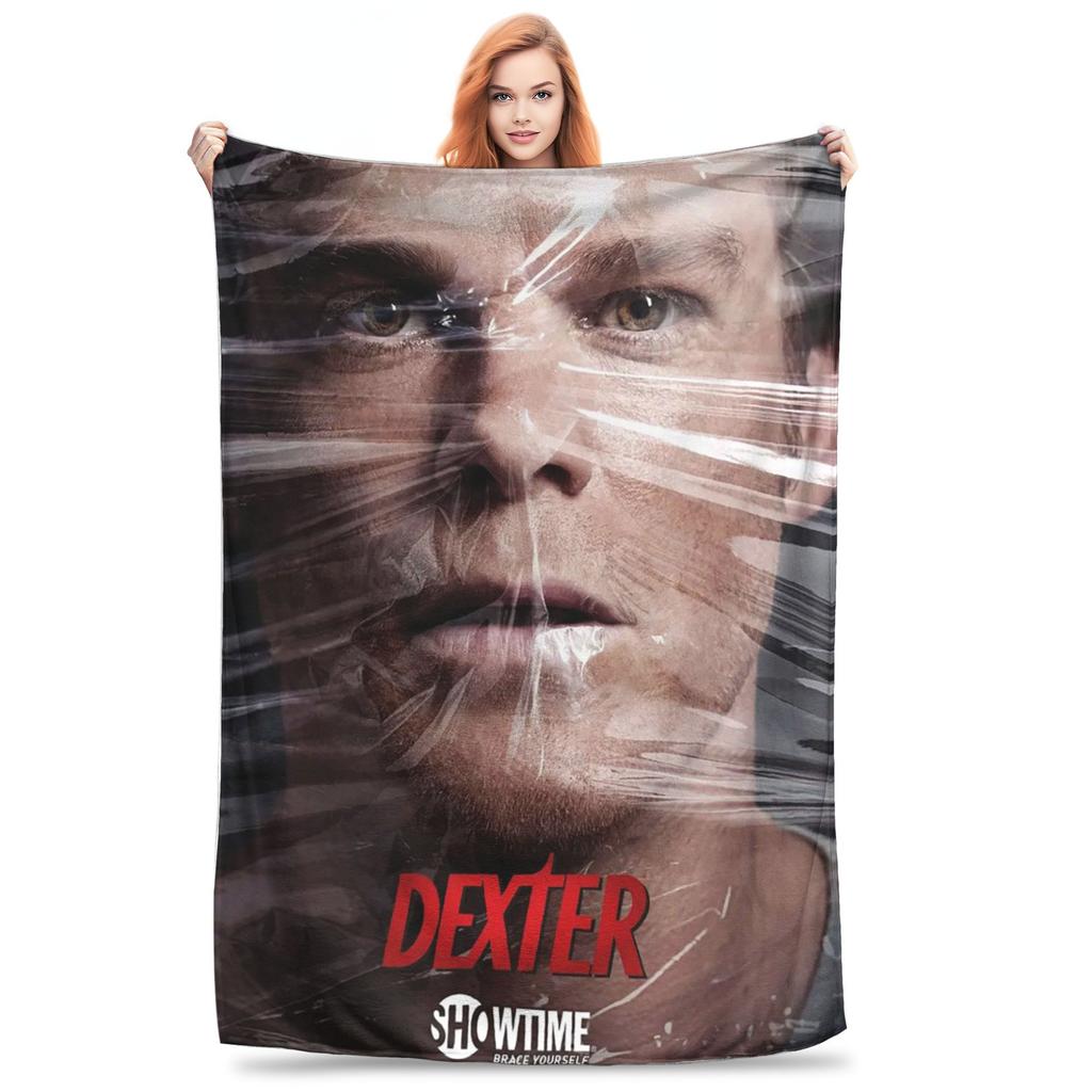Coperta in Flanella Dexter Morgan Film Coperte Calde in Peluche Biancheria da Letto Morbida per Letto Soggiorno Casa Viaggio Divano