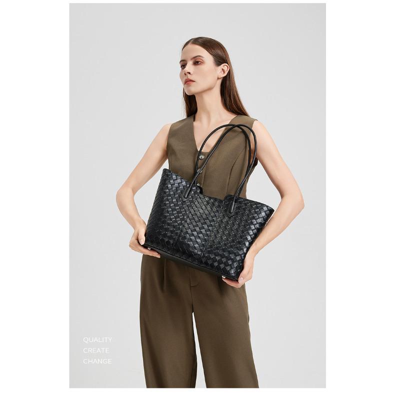 Borsa Tote da Donna in Vera Pelle 2026 Nuova alla Moda Borsa a Spalla Intrecciata Grande Capacità Borsa da Lavoro Texture Morbida