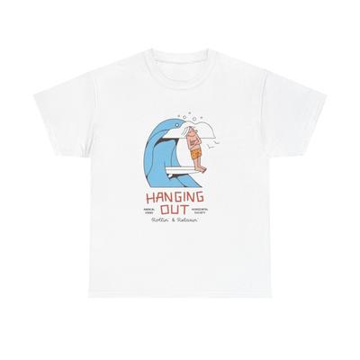 Hanging Out Surfing Graphic T Shirt Mens Womens Tees Top Unisex Heavy Cotton Tee Gift