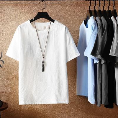 Top Estivo da Uomo Girocollo Maniche Corte Larghe Tinta Unita Maglia Sottile Elasticizzata Casual Lunghezza Media Maglia Quotidiana Sportiva