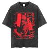 Anime Chainsaw Man Denji Pochita Printed Tshirt Mens and Womens Washed Tshirt High Quality Vintage Cotton Tshirt Tops