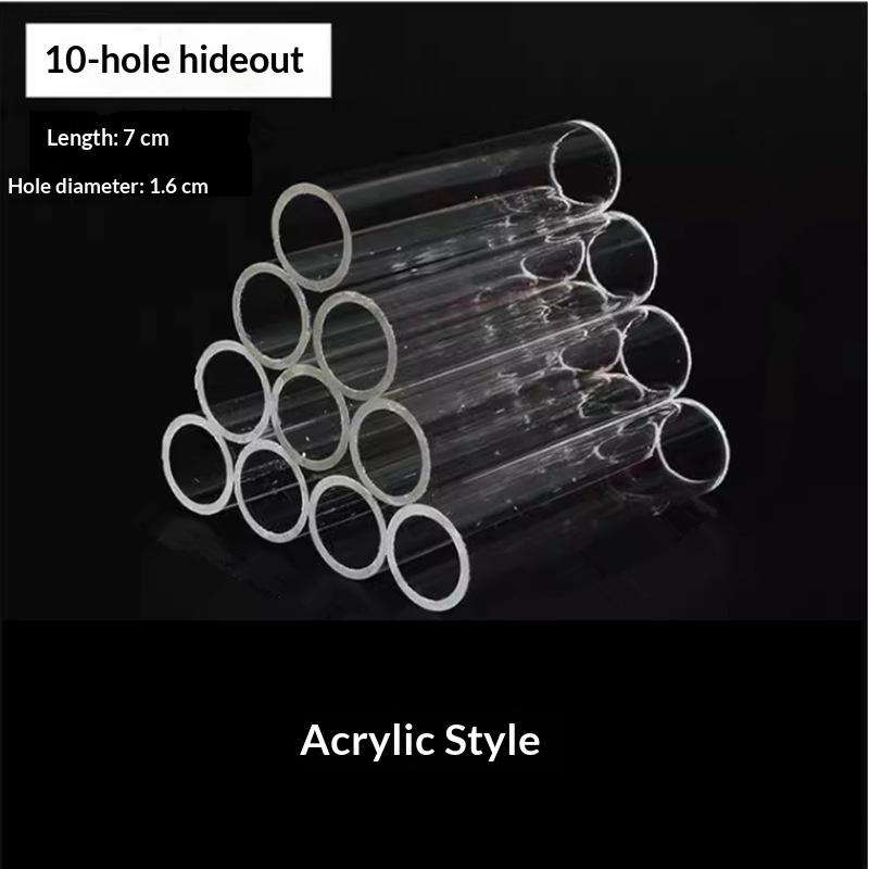 Clear Acrylic Aquatic Hiding Tube 1/15Pcs Safe Non-Toxic Shelter for Betta Shrimp Home Aquarium Fish Tank