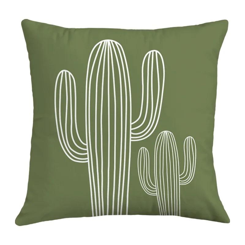 Simple Plant Pattern Decoration Home Small Fresh Fashion Pillowcase Decorative Pillowcase Cushion Cartoon Square