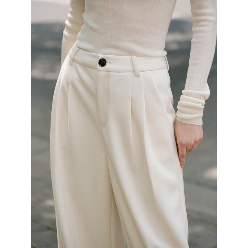 GIOVANNI VALENTINO Women's Brushed Wide-Leg Straight Trousers