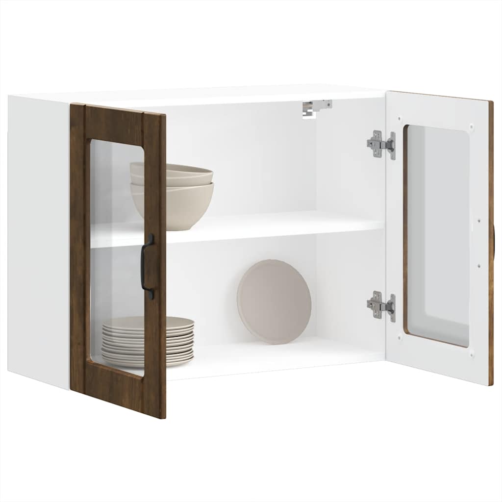Kitchen Wall Cabinet with Doors, Lucca, Smoked Oak