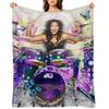 Sheila E. drummer - Prince drum woman - digital art by IonaArtDigital Throw Blanket Furrys Retros Sleeping Bag Blankets