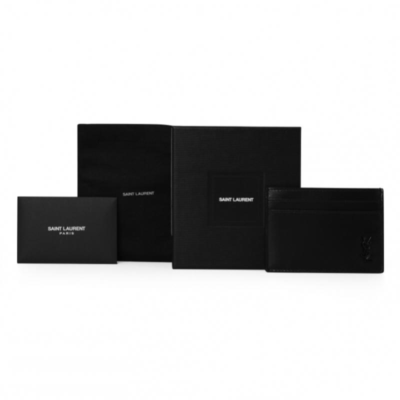 Saint Laurent Μικρό Πορτοφολάκι Καρτών με Μονογράμματα 607603 1jb0u 1000