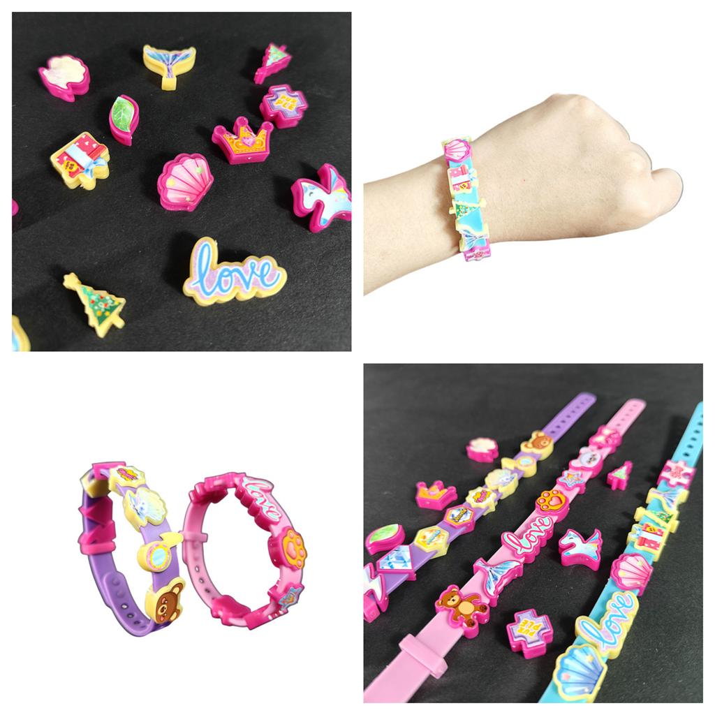 Fun Children'S Beaded Bracelet, Diy Handmade Material Bag For Girls, With Four Bracelets And Accessories In One Box
