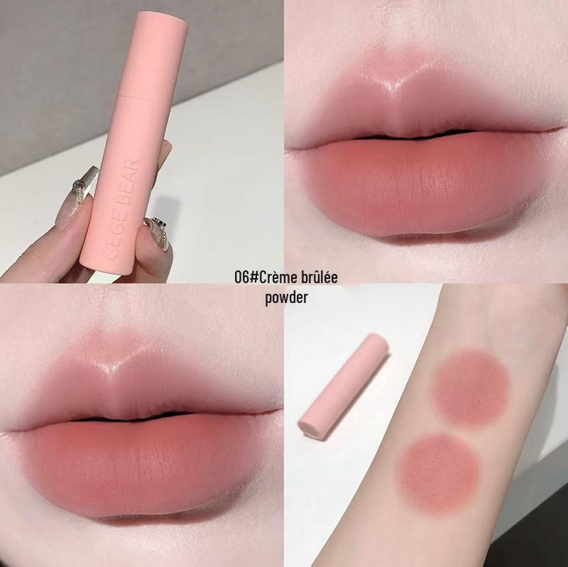 

Набор помад Gege Bear Macaron Pink Mist Velvet Matte - Натуральный Матовый Эффект, Осветляющий Блеск для Губ для Женщин, Осенне-Зимняя Коллекция