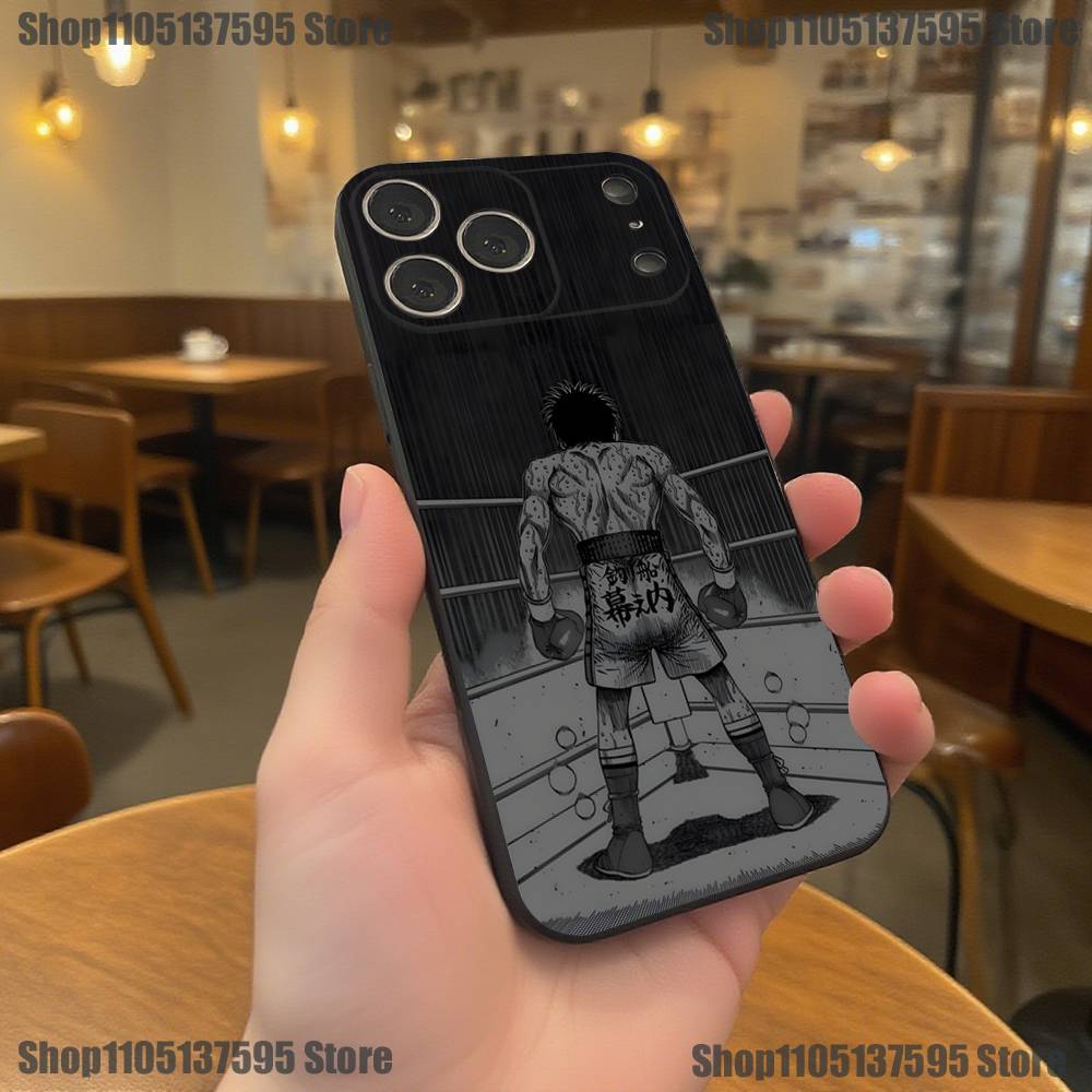 Boxing H-Hajime no Ippo Phone Case For iPhone 17,16,15,14,13,12,11,Pro,XS,Max,XR,Plus,E,SE4,Mini Black Soft Cover