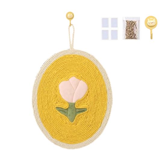 Sisal Cat Scratcher Mat Cartoon Design Cat Scratching Pad with Sticker Tape for Floor Wall To Protect Couch Carpet Furniture