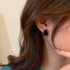 1 Pair Women Stud Earrings Irregular Geometric Shape Black Retro Smooth Lady Daily Commute Ear Studs Lightweight Ear Jewelry