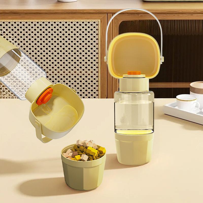 1Pc Pet Water Bottle Portable Accompanying Cup Dog Travel Water Bottle Drinking Food Bowl 2 In 1 Outdoor Pet Supplies