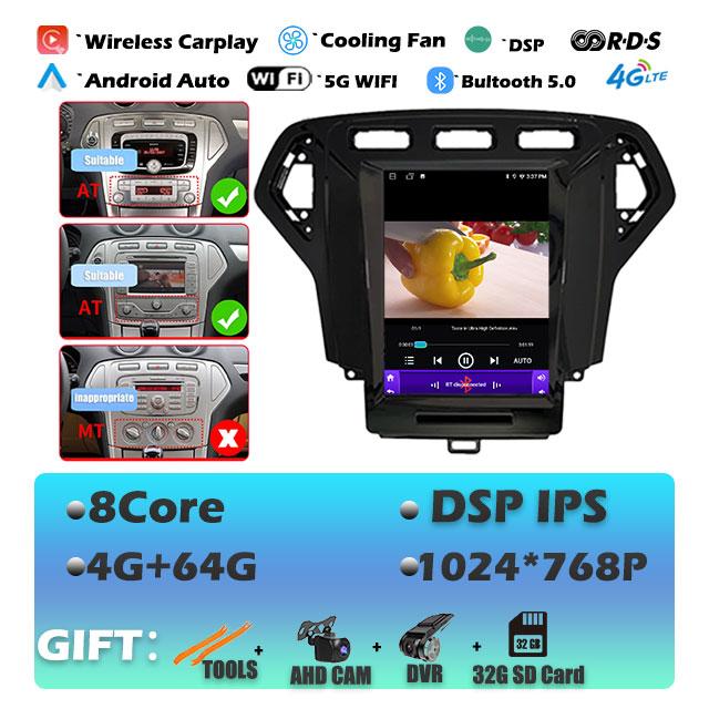 IPS Android 14 For Ford Mondeo 4 2006-2010 Carplay Car Radio Multimedia Video Player Navigaion GPS Stereo