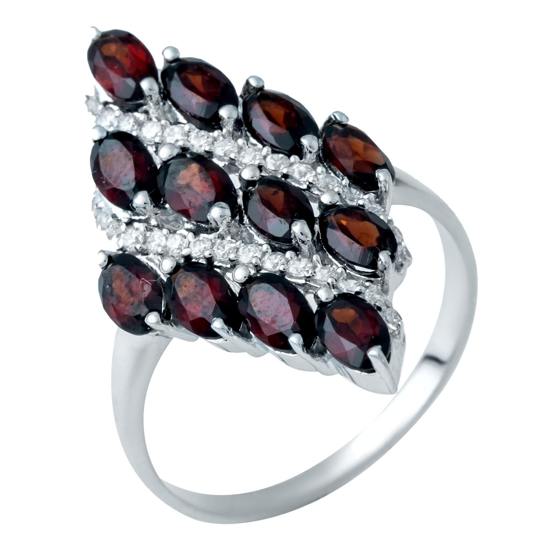 

Срібна каблучка з натуральним гранатом 4.11ct, вага виробу 4,18 гр (1937990) 18.5 темні цукерки apple червоний колір