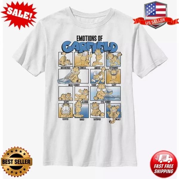 NEW Garfield Emotions Of Garfield T-Shirt, S-5XL S