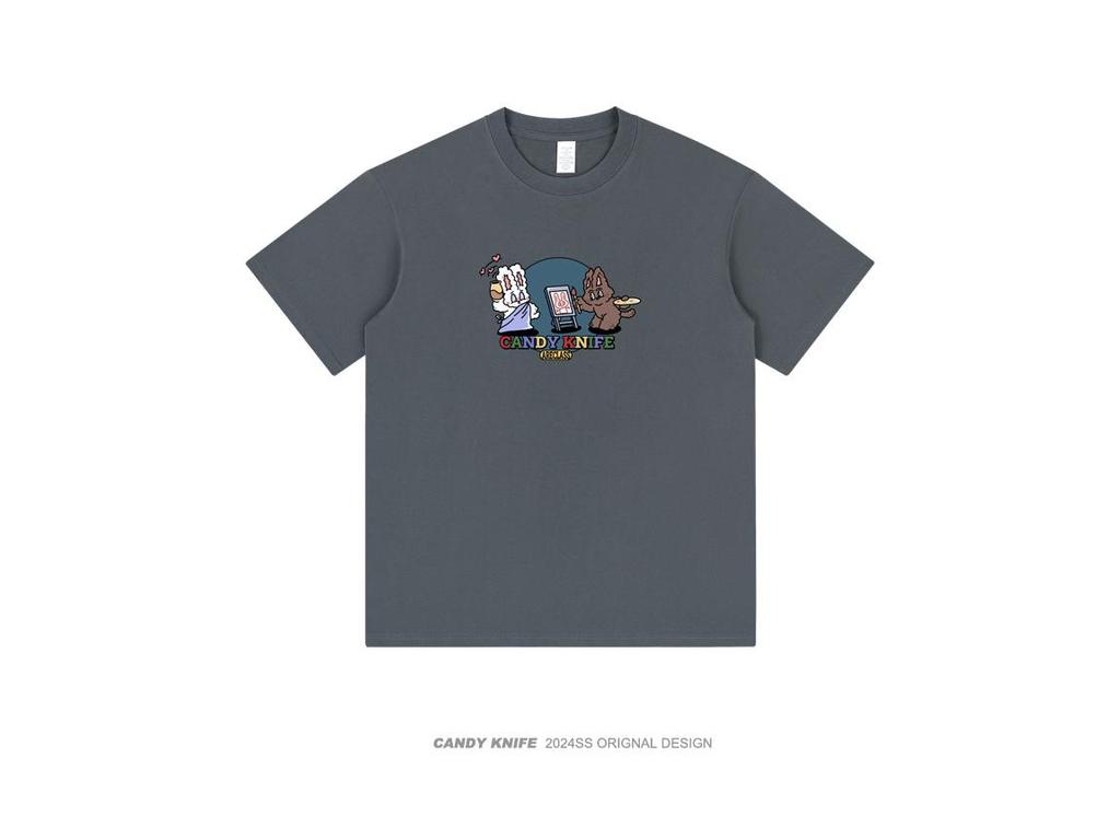 Statue of Liberty Rabbit Self-Portrait Cotton T-Shirt - Unisex Short-Sleeve Summer Top